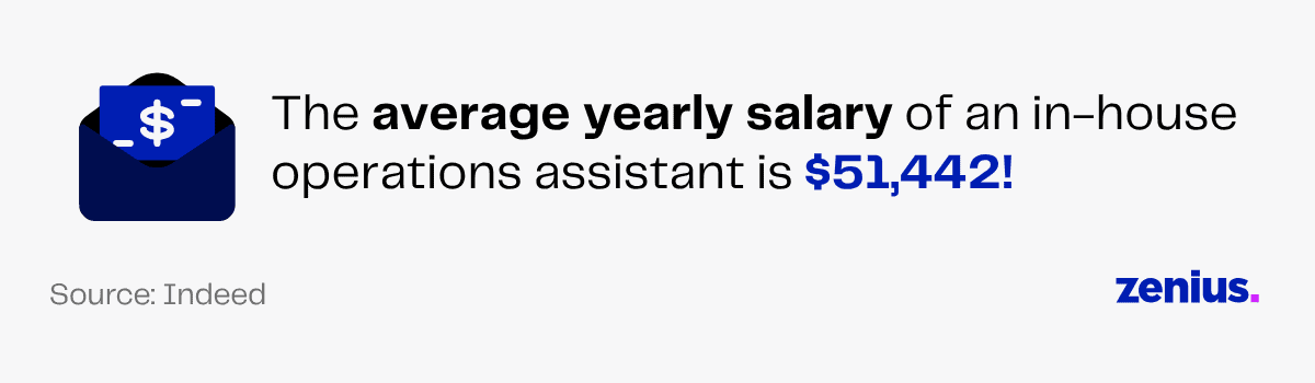 The average yearly salary of an in-house operations assistant is $51,442.