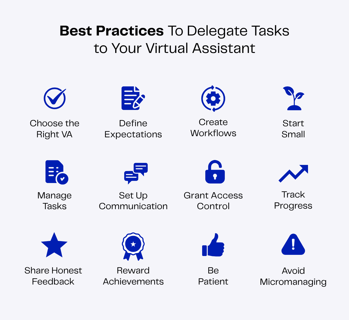 Visual guide on delegating tasks to virtual assistants