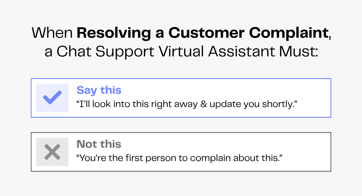 Customer service tips: Use "I'll look into this" not "You're the first to complain.