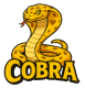 Cartoon cobra with the word "COBRA" in yellow text