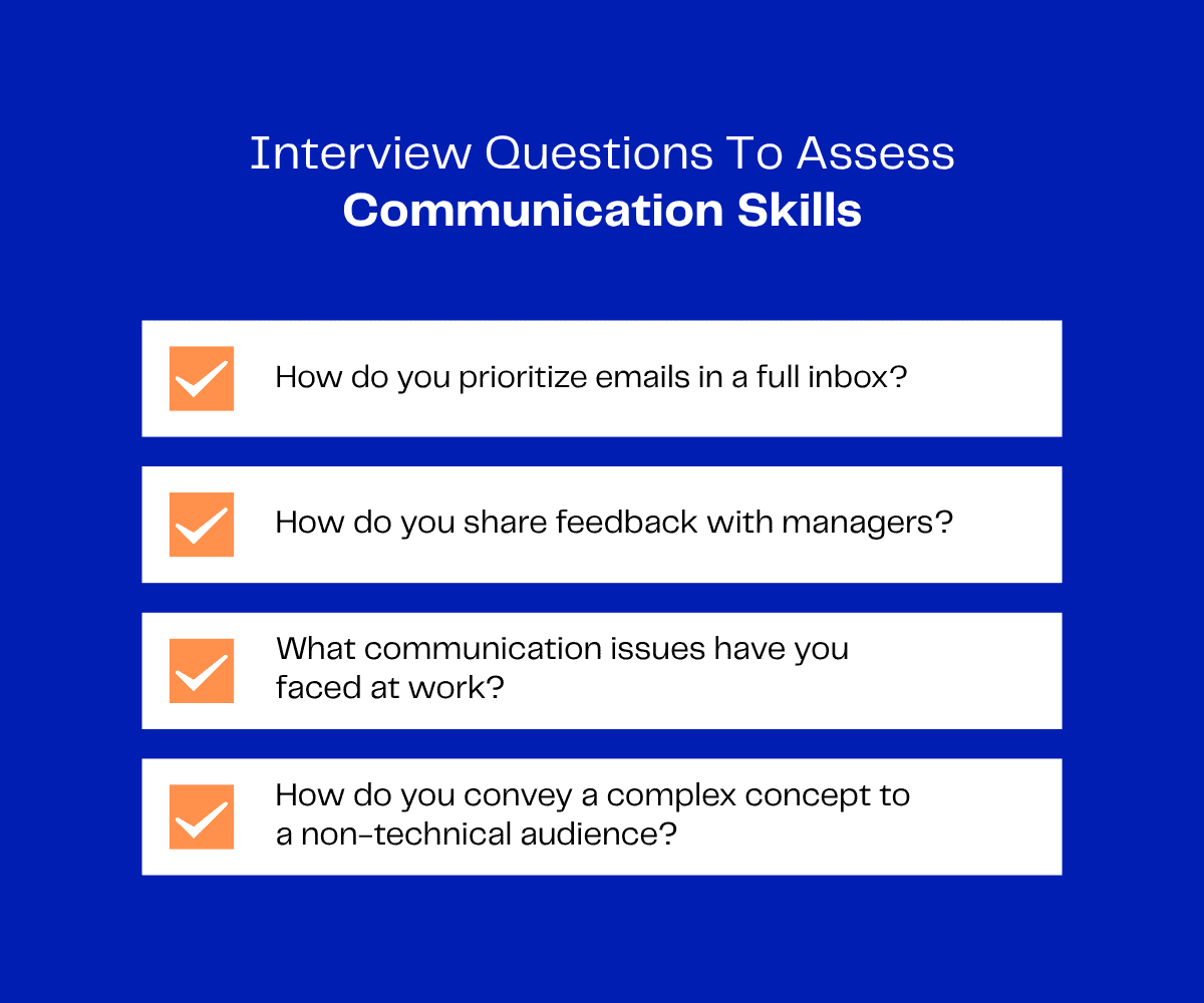 Interview questions for assessing communication skills