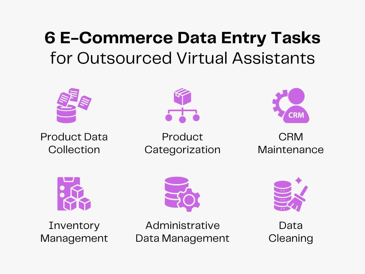 6 E-Commerce Data Entry Tasks for Virtual Assistants: Product Data, CRM, Inventory, Admin, Cleaning