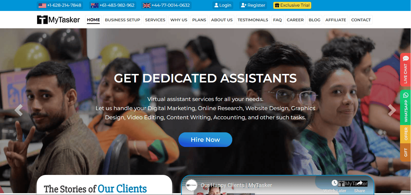 Happy MyTasker virtual assistants working together