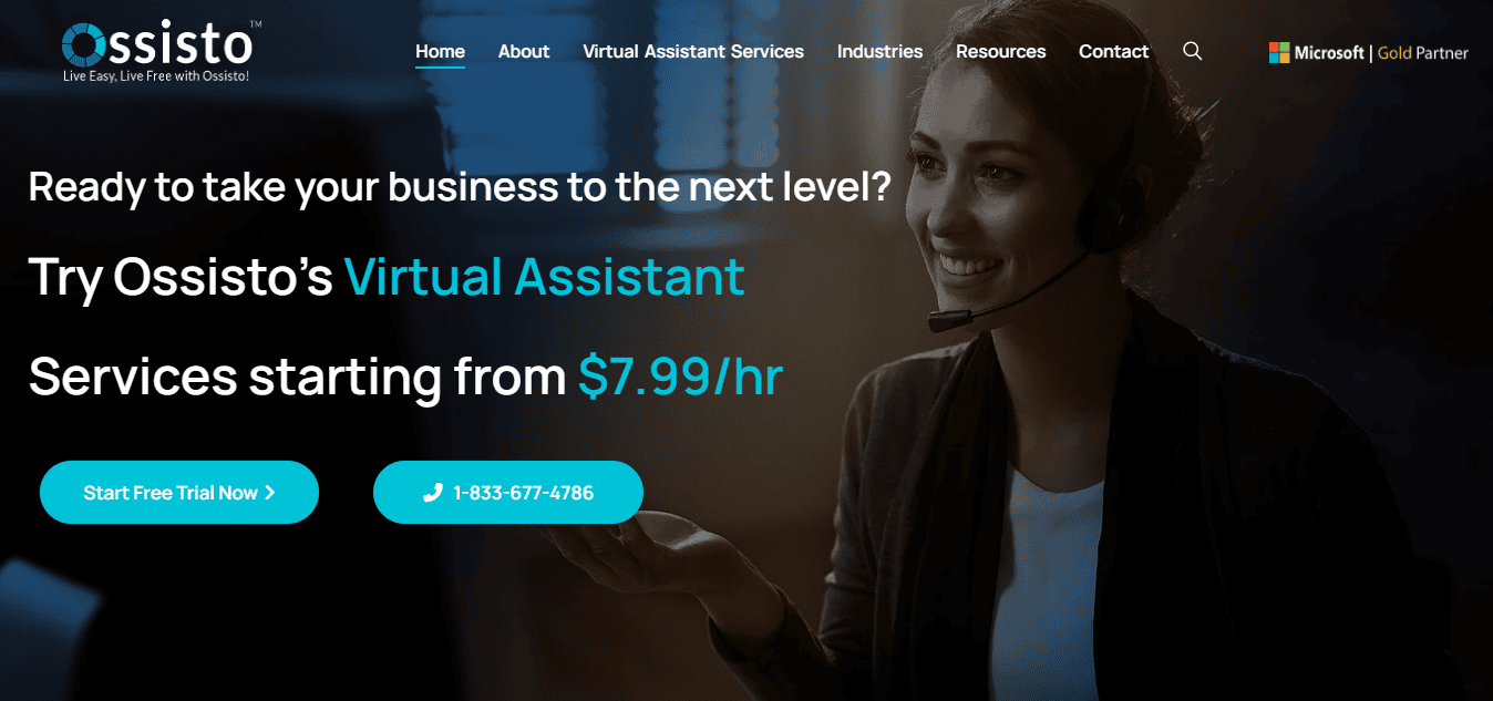 Friendly virtual assistant offering services starting at $7.99/hr