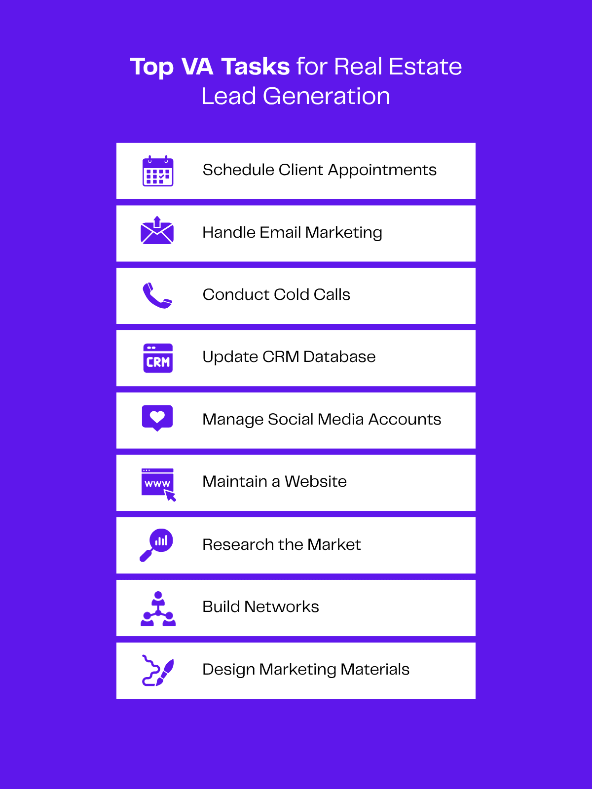 Top 9 VA tasks for real estate lead generation